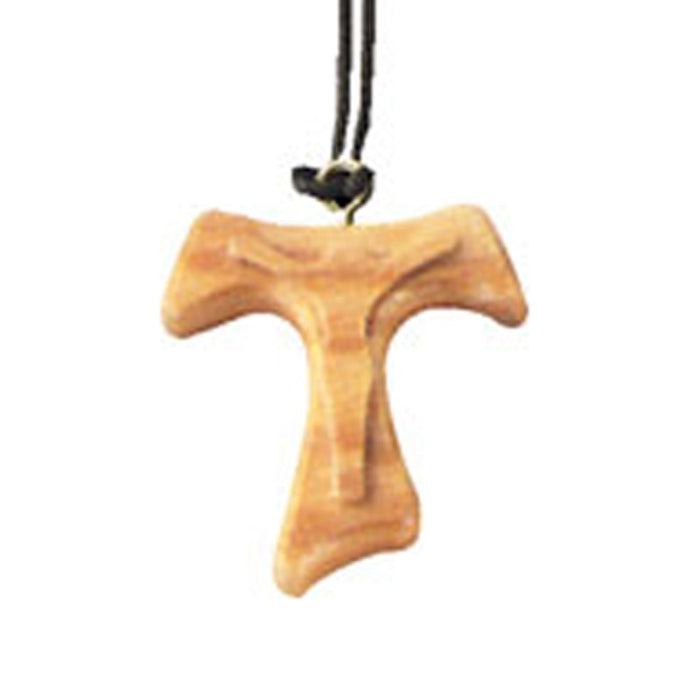 Olive Wood Tau Crucifix, 20mm / .75 Inches High