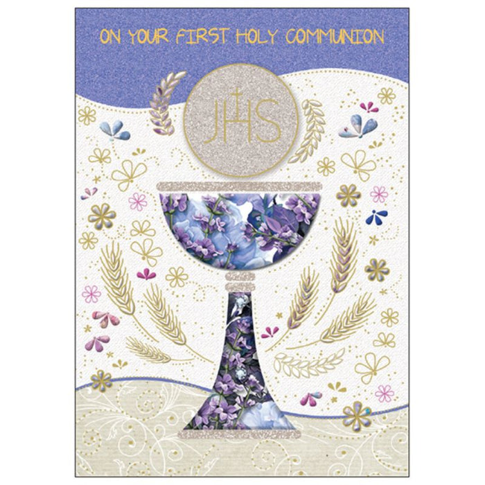 On Your First Holy Communion, Handcrafted 3 Dimensional Embossed Greetings Card