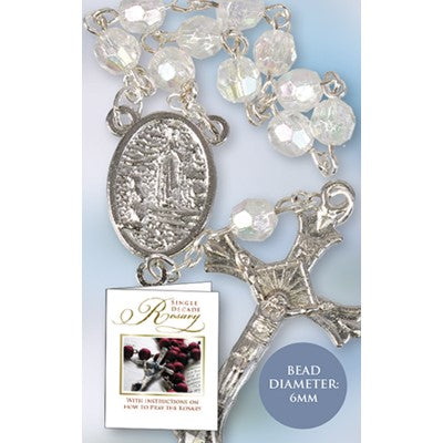 One Decade Rosary Clear Glass Beads