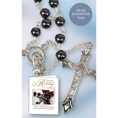 One Decade Rosary Hematite Beads