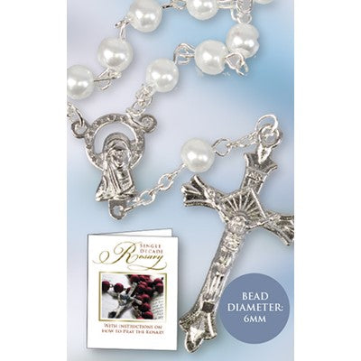 One Decade Rosary White Pearl Beads