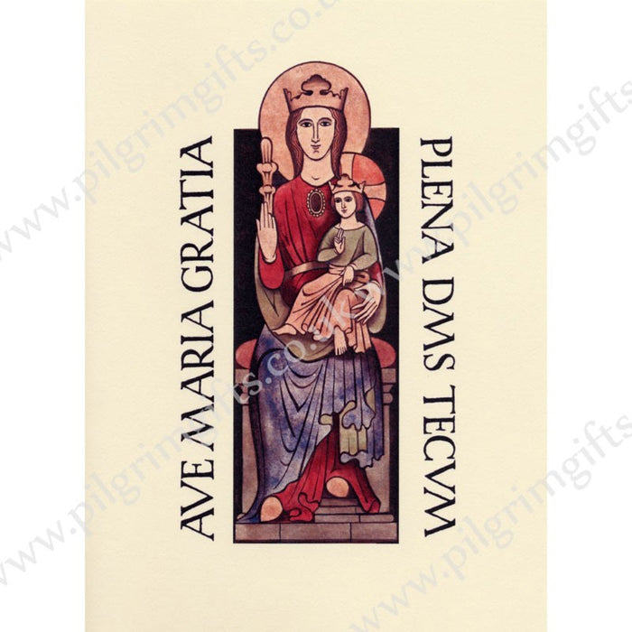 Our Lady Of Farnborough Greetings Card, Ave Maria Gratia Full Colour