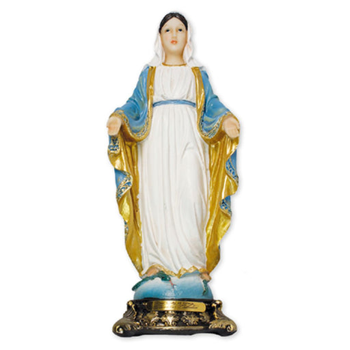 Our Lady of Grace Statue, Miraculous Medal Statue 20cm - 8 Inches High Resin Cast Figurine Virgin Mary Catholic Statue