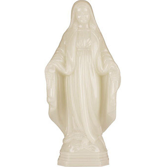 Our Lady of Grace, Miraculous Medal Statue 24cm - 10 Inches High Glow In The Dark Catholic Mary Virgin Statue