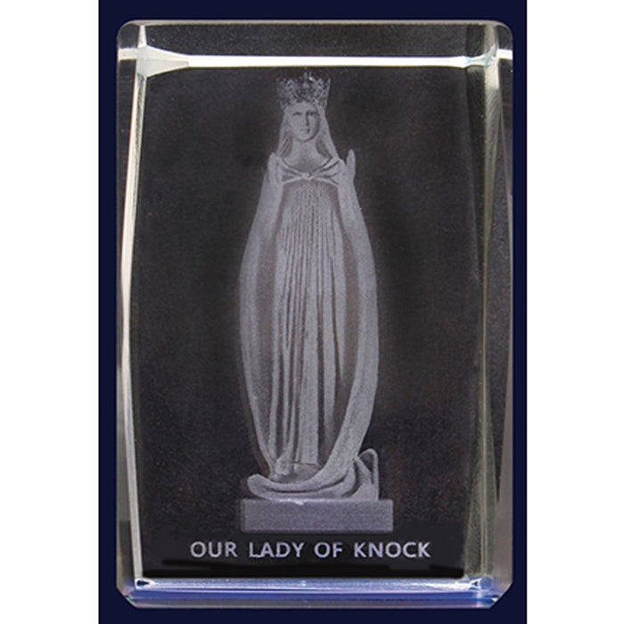 Our Lady of Knock Lazer Engraved Crystal Statue 6cm High
