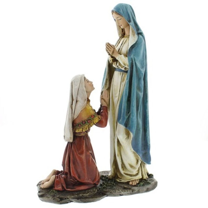 Our Lady of Lourdes and St Bernadette 25cm - 10 Inches High Resin Cast Figurine Catholic Statue