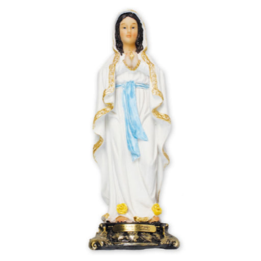 Our Lady of Lourdes Statue 14cm - 6 Inches High Resin Cast Figurine Catholic Statue