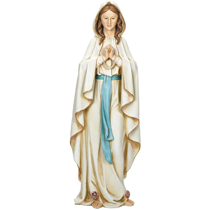 Our Lady of Lourdes Statue 15cm - 6 Inches High Resin Cast Figurine Hand Painted statue catholic