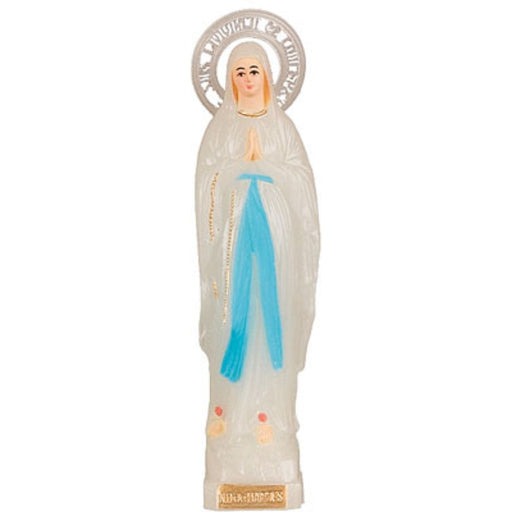 Our Lady of Lourdes Statue 8cm - 3 Inches High Glow In The Dark Catholic Statue