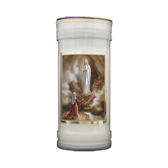 Our Lady of Lourdes Prayer Candle, Burning Time Approximately 72 Hours