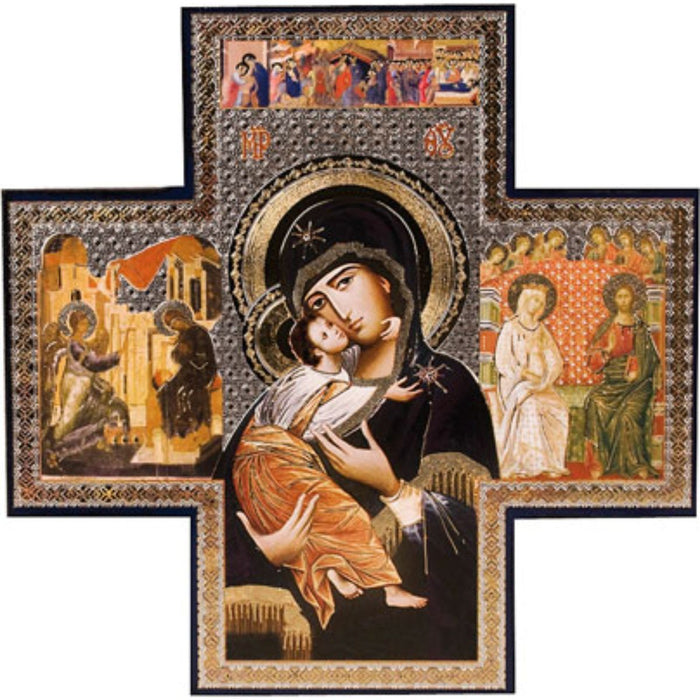 Our Lady of Perpetual Help, Mounted Icon Print Size: 15cm x 15cm