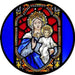 Cathedral Stained Glass, Our Lady Queen of Heaven, St Francis Church New Jersey USA, Stained Glass Window Transfer 13.5cm Diameter