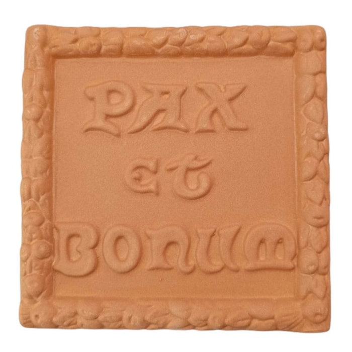 Pax et Bonum Terracotta Plaque 12cm / 4.75 Inches Square