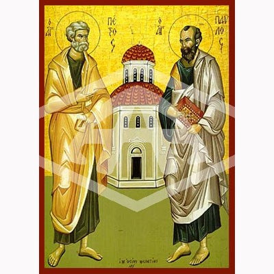 Peter And Paul the Apostles, Mounted Icon Print Available In Various Sizes