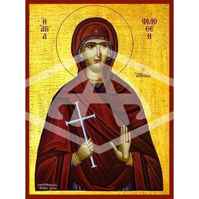 Philothea Nun & Martyr, Mounted Icon Print Size: 20cm x 26cm