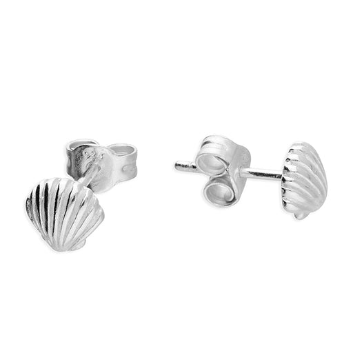 Pilgrim Shell, Small Sterling Silver Stud Earrings 6mm High