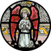 Cathedral Stained Glass, Pink Angel Chester Cathedral, Stained Glass Window Transfer 13.5cm Diameter