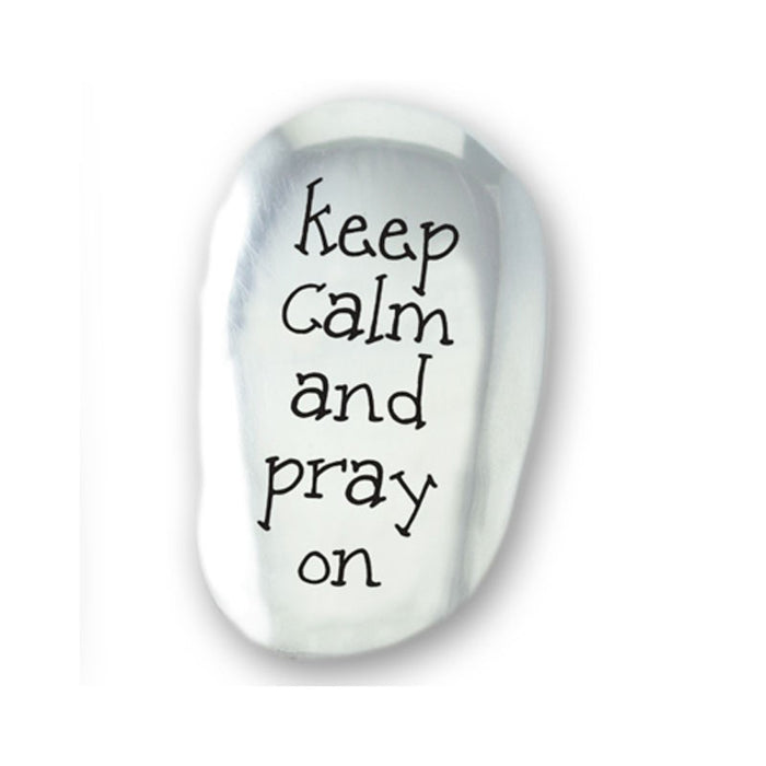 Keep Calm And Pray On, Pocket Prayer Stone 4cm High