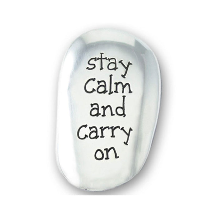 Stay Calm And Carry On, Pocket Prayer Stone 4cm High