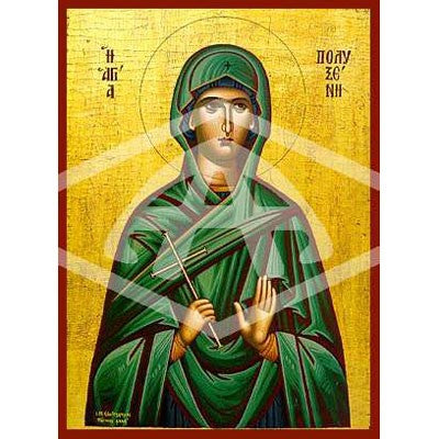 Polyxena The Martyr, Mounted Icon Print Size: 20cm x 26cm