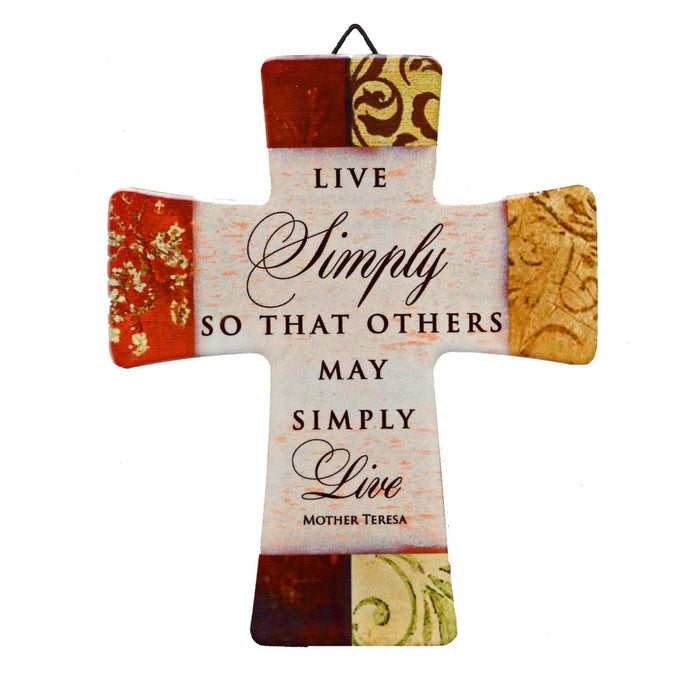 15% OFF Live Simply by Mother Teresa, Porcelain Prayer Cross 14cm High