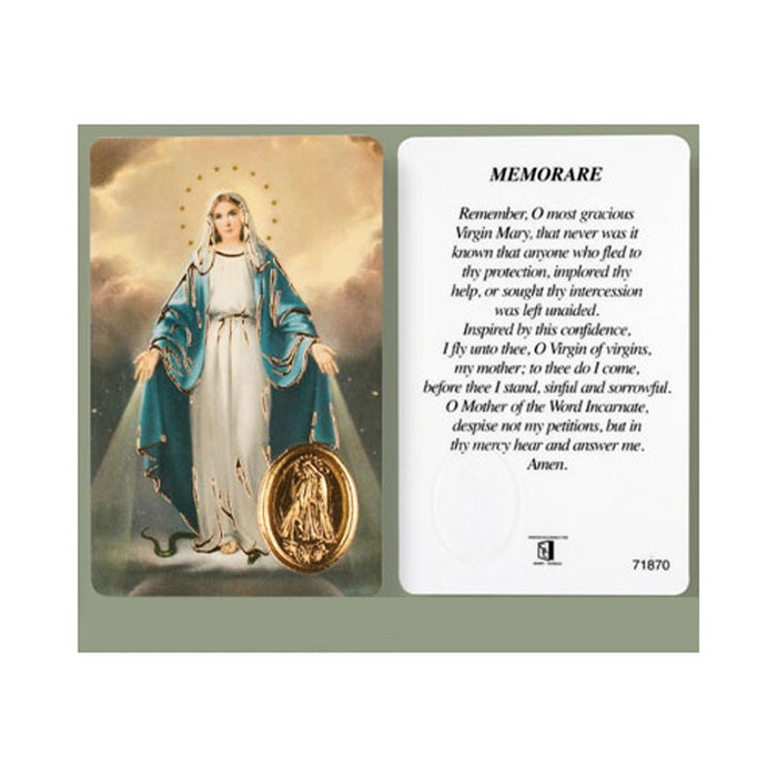 Our Lady Grace The Memorare, Laminated Prayer Card