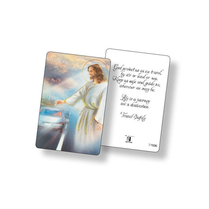 God Protect Us As We Travel, Laminated Prayer Card
