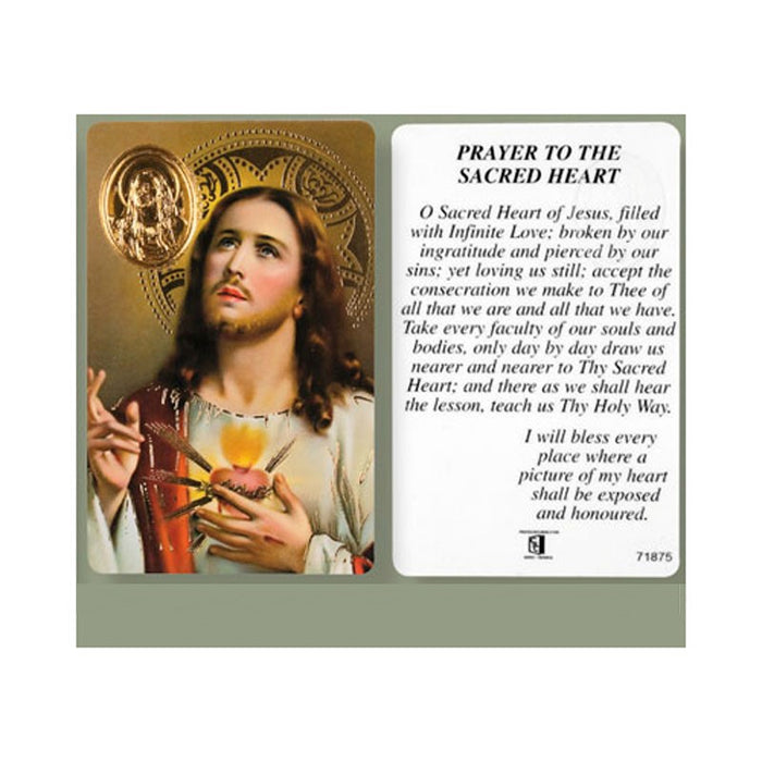 Sacred Heart of Jesus, Laminated Prayer Card
