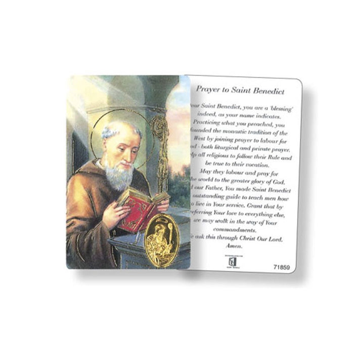St Benedict, Laminated Prayer Card