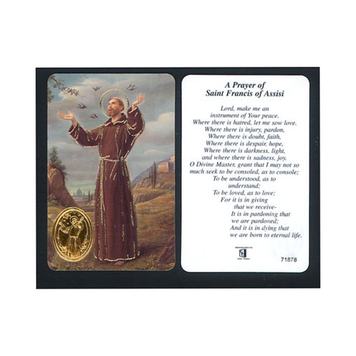Catholic Prayers. St Francis of Assisi, Laminated Prayer Card