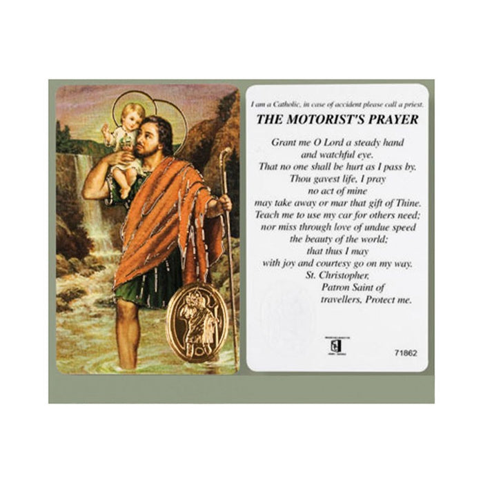St Christopher, The Motorists Prayer Laminated Prayer Card