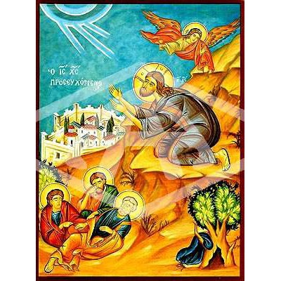Prayer In Gethsemane, Mounted Icon Print Size 20cm x 26cm