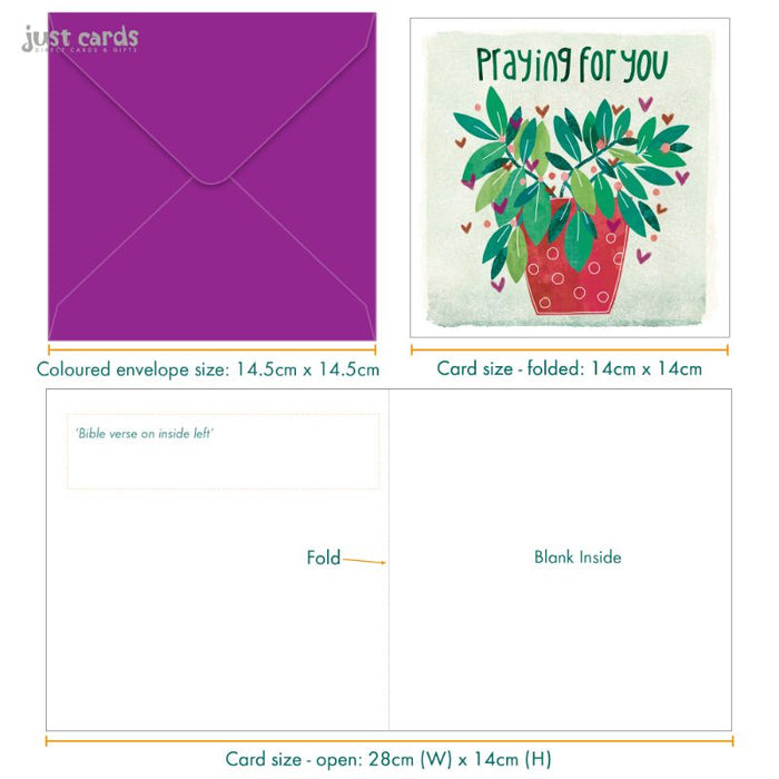 Praying For You, Greetings Card With Bible Verse Psalm 46:10