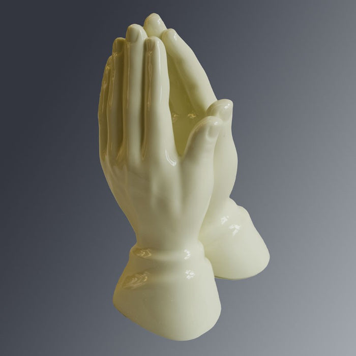 Praying Hands Ceramic Glazed Pottery 16.5cm / 6.5 Inches High