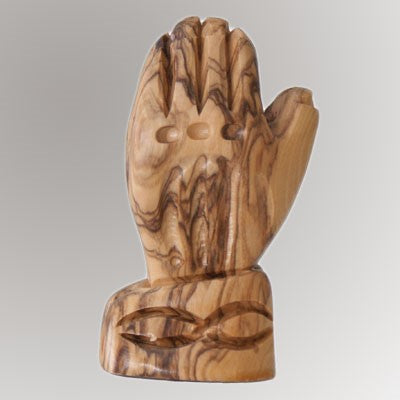 Praying Hands Olive Wood Carving 7cm / 2.75 Inches High Figurine