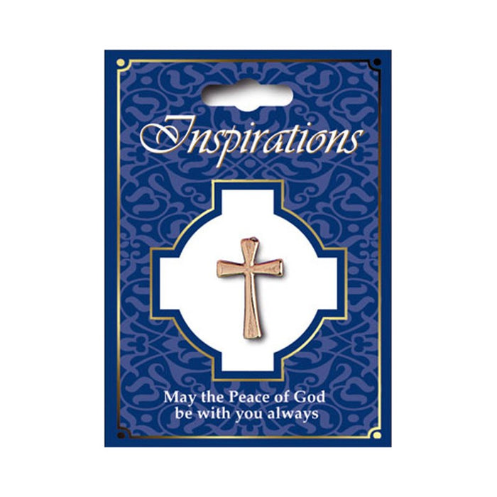 Gold Cross Faith Pin, With A Press Stud Fixing