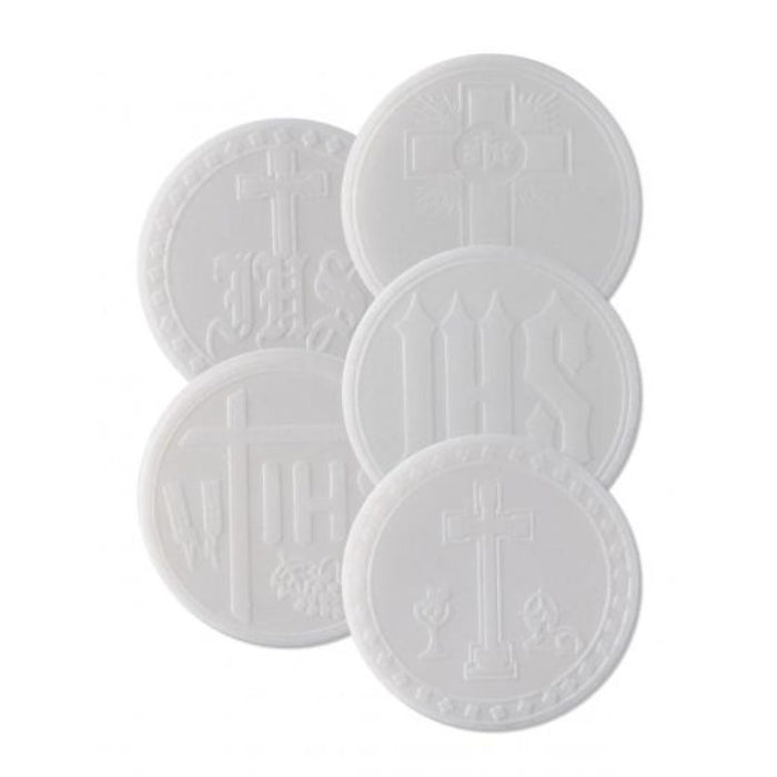 Priest's Altar Bread With Sealed Edge, Quantity 50 Mixed Designs 2 3/4 Inches Diameter