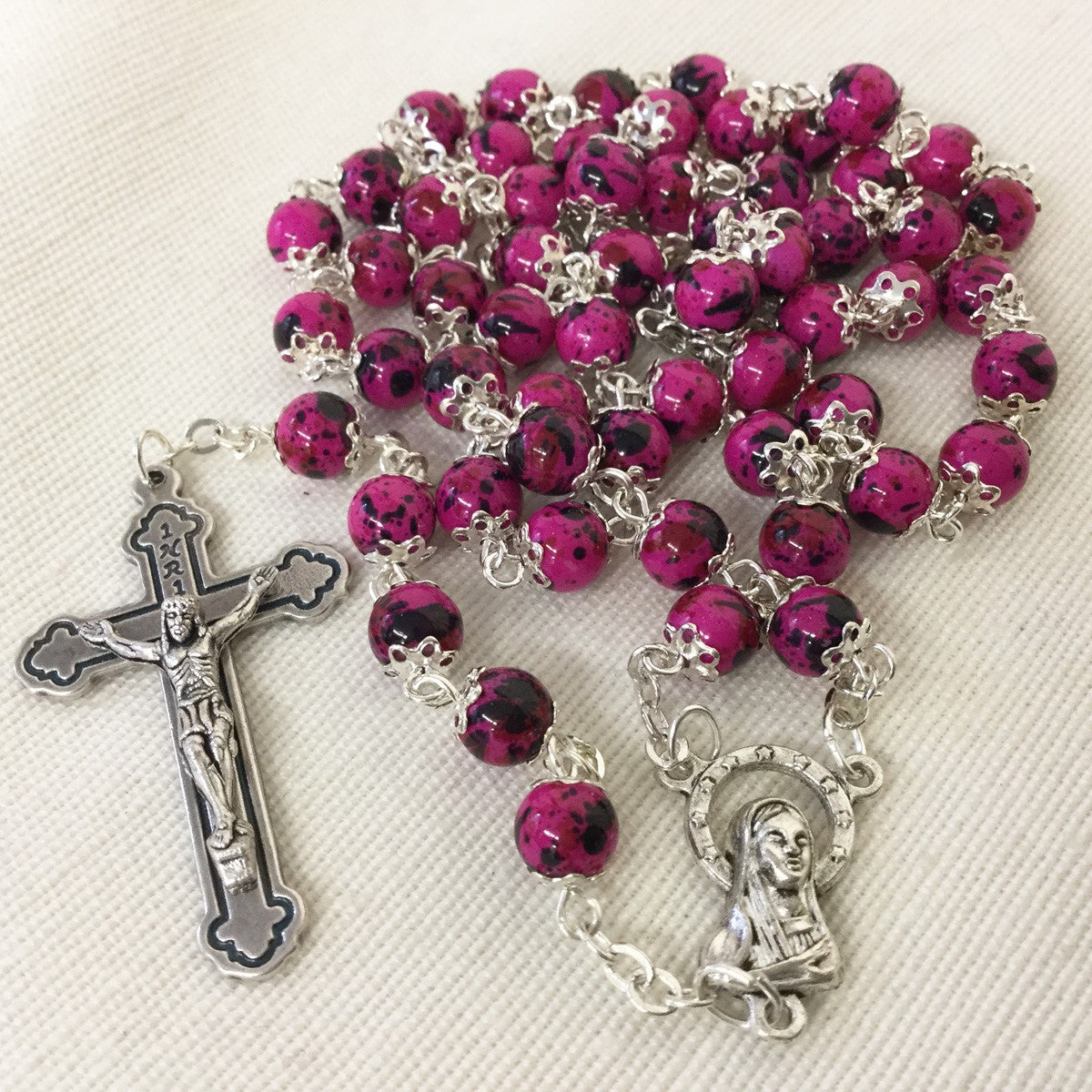 Rosary - Purple Aurora Glass Rosary Boxed main image 1