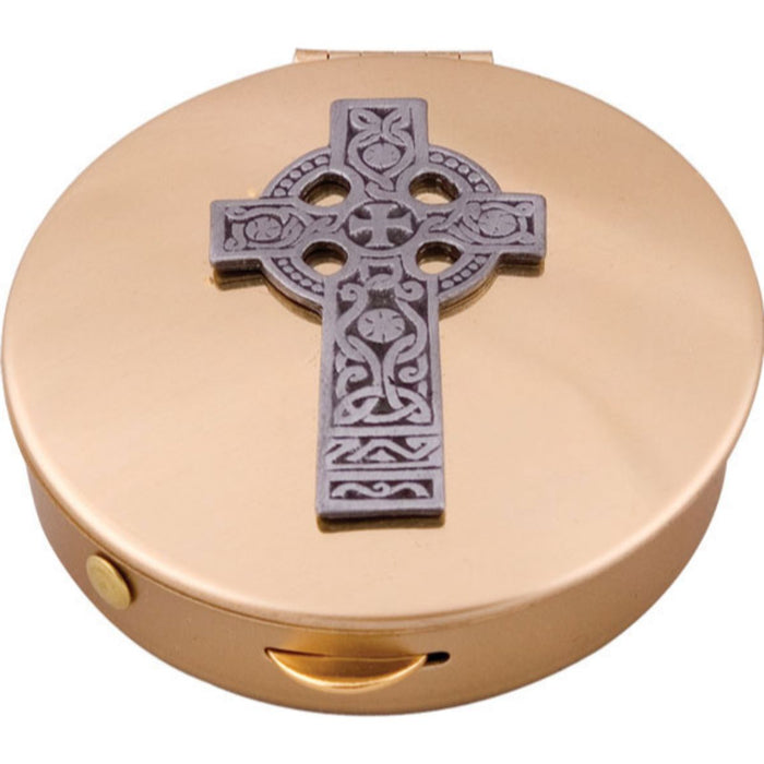 Celtic Cross Pyx, With Flip Top Lid Holds 12 Peoples Hosts
