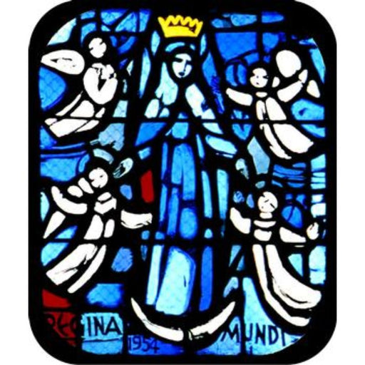 Cathedral Stained Glass, Regina Mundi Notre-Dame de Marienthal France, Stained Glass Window Transfer 19cm High