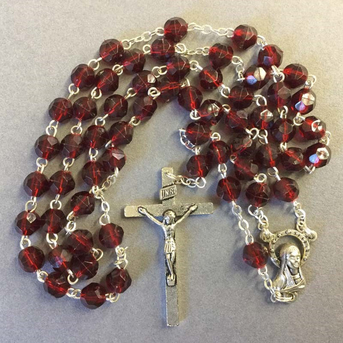 Red Acrylic Rosary Beads