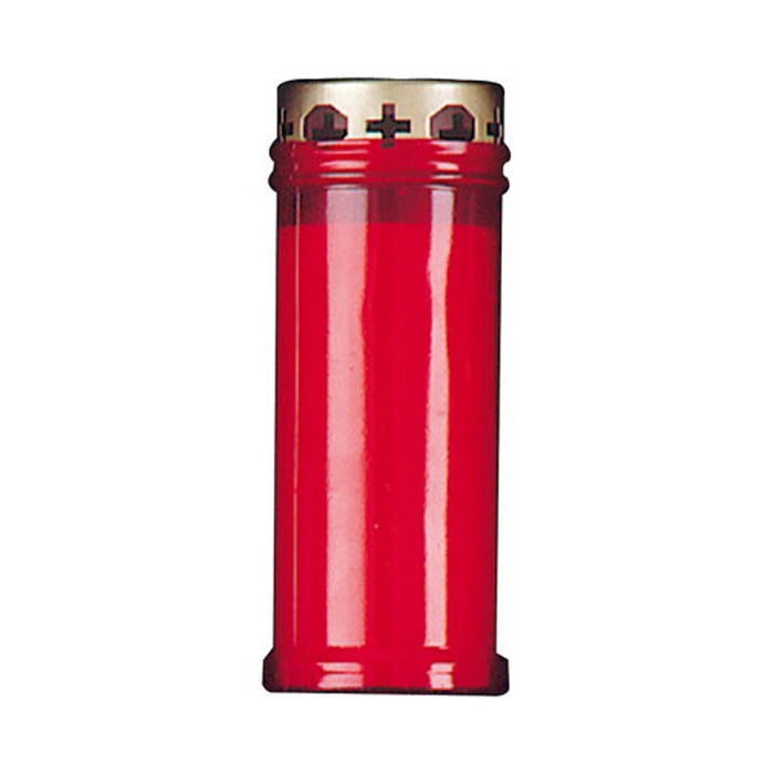 Red Cased Candle For Outdoor Use With Wind Proof Top, Burning Time 72 Hours