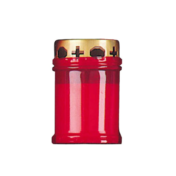 Red Cased Candle For Outdoor Use With Wind Proof Top, Burning Time 40 Hours