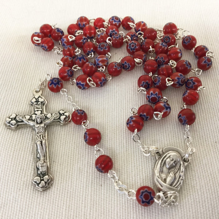 Red Murano Glass Rosary 6mm Beads