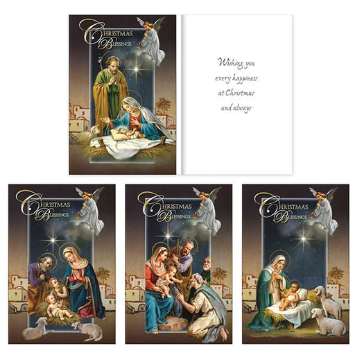 Catholic Christmas Cards, 18 Christmas Cards 4 Designs, Christmas Angels