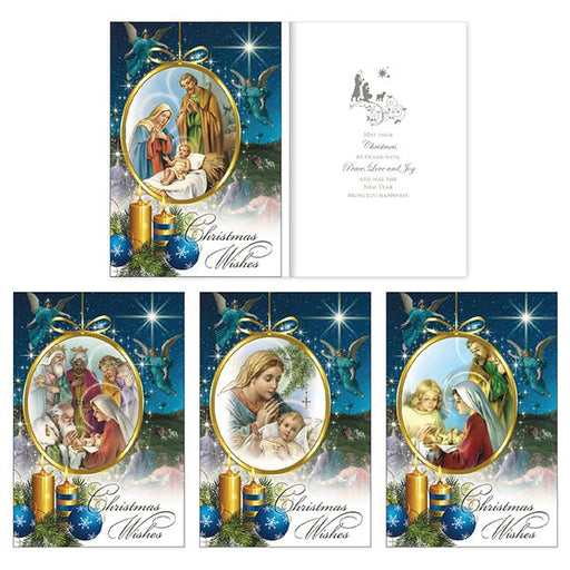 Catholic Christmas Cards, 18 Christmas Cards 4 Designs, Christmas Angels Nativity Scenes