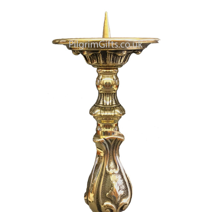 Roccoco Design, Heavy Brass Candlestick 18 Inches High