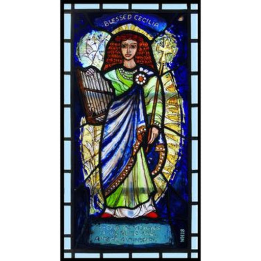 Cathedral Stained Glass, St Cecilia, St Edmundsbury Cathedral, Stained Glass Window Transfer 18.5cm High