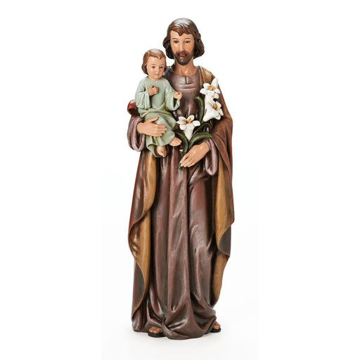 Catholic Statues, St Joseph & Child Statue 45cm - 18 Inches High Resin Cast