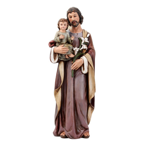 Catholic Statues, St Joseph & Child Statue 63cm - 25 Inches High Resin Cast